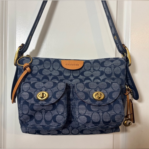 💙 Coach Signature Denim Cargo Shoulder Bag | 3239 - Picture 3 of 16